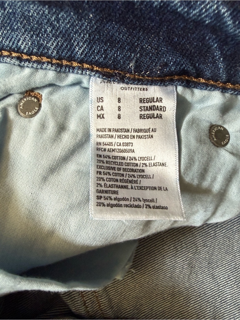 American Eagle Outfitters Womens Stovepipe Jeans in Dark Blue - Picture 3 of 4